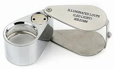 Лупа Kromatech ювелирная 30х, 21 мм, с подсветкой (2 LED) MG21007