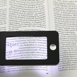 Лупа для чтения Veber 2,5x/4x, 75x43 мм, черная, с подсветкой (G188), изображение 4